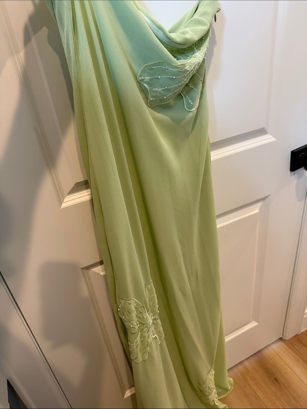 Peppermayo Strapless Pale Green Floral-Appliqué Maxi Dress - Picture 4 of 4